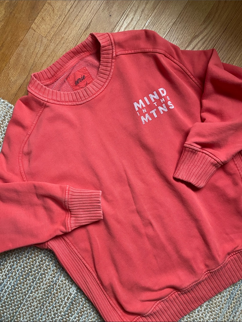 aerie Coral Graphic Crewneck Sweatshirt